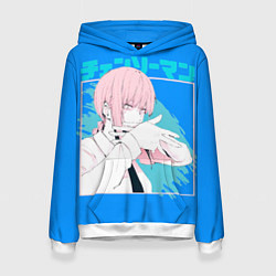 Толстовка-худи женская Макима персонаж Человек-бензопила, цвет: 3D-белый