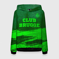 Толстовка-худи женская Club Brugge - green gradient посередине, цвет: 3D-черный