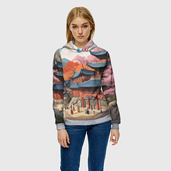 Толстовка-худи женская Чосон иллюстрация, цвет: 3D-меланж — фото 2