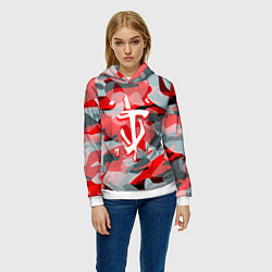 Толстовка-худи женская Doom камуфляж палача, цвет: 3D-белый — фото 2