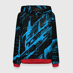 Женская толстовка Blue stripes on a black background