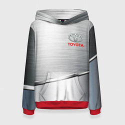 Толстовка-худи женская Toyota metalic brend, цвет: 3D-красный