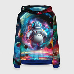 Женская толстовка Astronaut Totoro in neon space - ai art fantasy