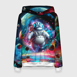 Женская толстовка Astronaut Totoro in neon space - ai art fantasy