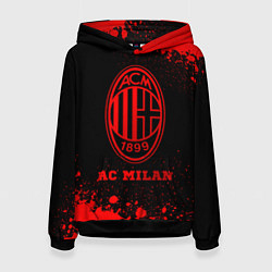 Толстовка-худи женская AC Milan - red gradient, цвет: 3D-черный