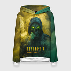 Толстовка-худи женская Stalker 2 череп, цвет: 3D-белый