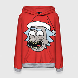 Толстовка-худи женская Рик и Морти новогодний Рик, цвет: 3D-меланж