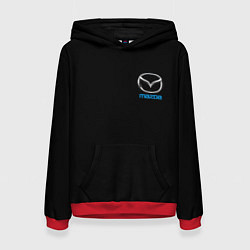 Толстовка-худи женская Mazda logo auto, цвет: 3D-красный