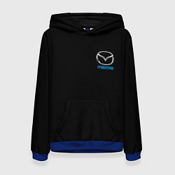 Толстовка-худи женская Mazda logo auto, цвет: 3D-синий
