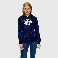 Толстовка-худи женская FAW blue energy, цвет: 3D-черный — фото 2