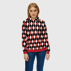 Толстовка-худи женская Баварский мотив, цвет: 3D-красный — фото 2