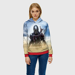 Толстовка-худи женская Дин Джарин - Мандалорец, цвет: 3D-красный — фото 2