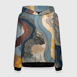 Толстовка-худи женская Флюид арт, цвет: 3D-черный