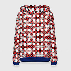 Толстовка-худи женская Скандинавское плетение, цвет: 3D-синий