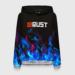 Толстовка-худи женская Rust neon flame, цвет: 3D-меланж