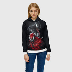 Толстовка-худи женская Venom and Carnage, цвет: 3D-белый — фото 2