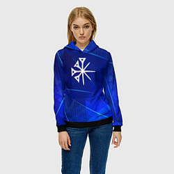 Толстовка-худи женская Nightwish blue poly, цвет: 3D-черный — фото 2