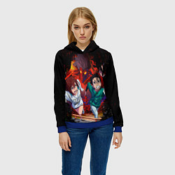 Толстовка-худи женская Побег от турбо бабки, цвет: 3D-синий — фото 2