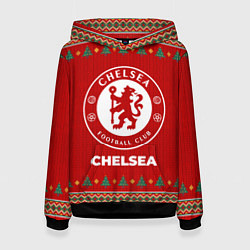 Толстовка-худи женская Chelsea new year, цвет: 3D-черный