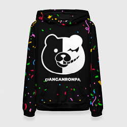 Толстовка-худи женская Danganronpa конфети, цвет: 3D-черный