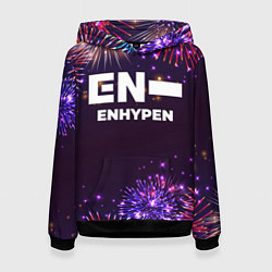 Толстовка-худи женская Праздничный Enhypen, цвет: 3D-черный