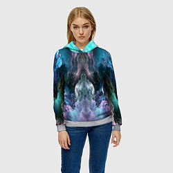 Толстовка-худи женская Фантастический неоновый космос, цвет: 3D-меланж — фото 2