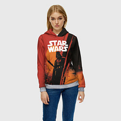 Толстовка-худи женская Darth Vader - Star Wars, цвет: 3D-меланж — фото 2