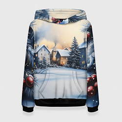 Женская толстовка Зимний снежный двор