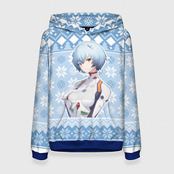 Женская толстовка Rei christmas sweater Evangelion