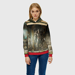 Толстовка-худи женская Fallout - armour garage, цвет: 3D-красный — фото 2