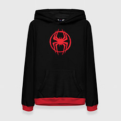 Толстовка-худи женская Miles Morales - logo, цвет: 3D-красный