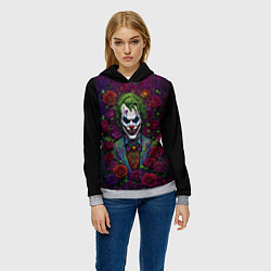 Толстовка-худи женская Joker - roses, цвет: 3D-меланж — фото 2