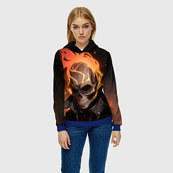 Толстовка-худи женская Призрачный гонщик, цвет: 3D-синий — фото 2