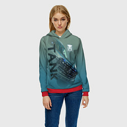 Толстовка-худи женская Tank 500, цвет: 3D-красный — фото 2