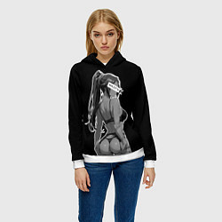 Толстовка-худи женская Секси Йоруичи - Блич, цвет: 3D-белый — фото 2