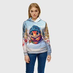 Толстовка-худи женская Маленькая милая змейка 2025, цвет: 3D-меланж — фото 2