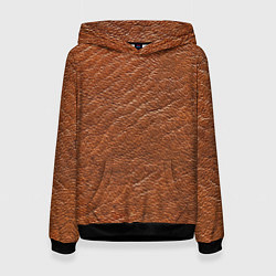 Толстовка-худи женская Текстура кожи миндального цвета, цвет: 3D-черный