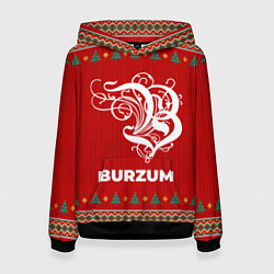 Толстовка-худи женская Burzum new year, цвет: 3D-черный