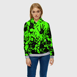 Толстовка-худи женская Death stranding руки, цвет: 3D-меланж — фото 2