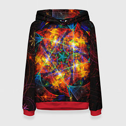 Толстовка-худи женская Оптический дым текстура, цвет: 3D-красный