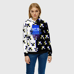 Толстовка-худи женская Warthunder x minecraft, цвет: 3D-черный — фото 2