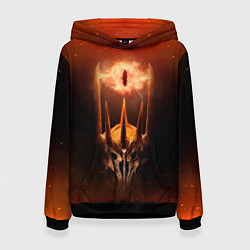 Толстовка-худи женская Саурон Властелин колец, цвет: 3D-черный