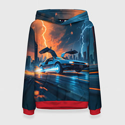 Женская толстовка Автомобиль и ночные молнии