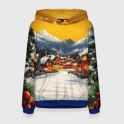 Женская толстовка Ламповый новый год - домики