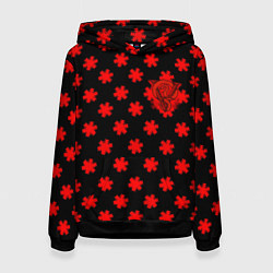 Толстовка-худи женская Bullet for my valentine pattern, цвет: 3D-черный