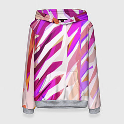 Толстовка-худи женская Бело-розовая абстракция, цвет: 3D-меланж