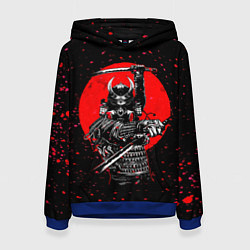 Женская толстовка Кровавый самурай и луна