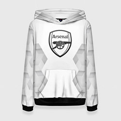 Толстовка-худи женская Arsenal white poly, цвет: 3D-черный