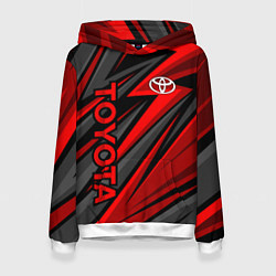 Толстовка-худи женская Toyota - красный спортивный, цвет: 3D-белый