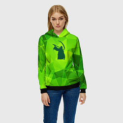 Толстовка-худи женская Children of Bodom green poly, цвет: 3D-черный — фото 2